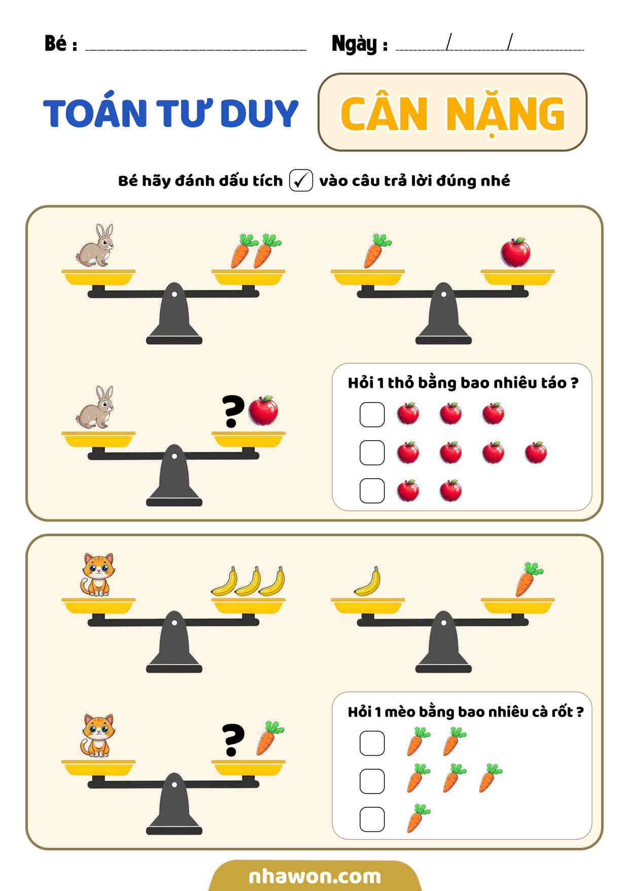 bài tập cân thăng bằng